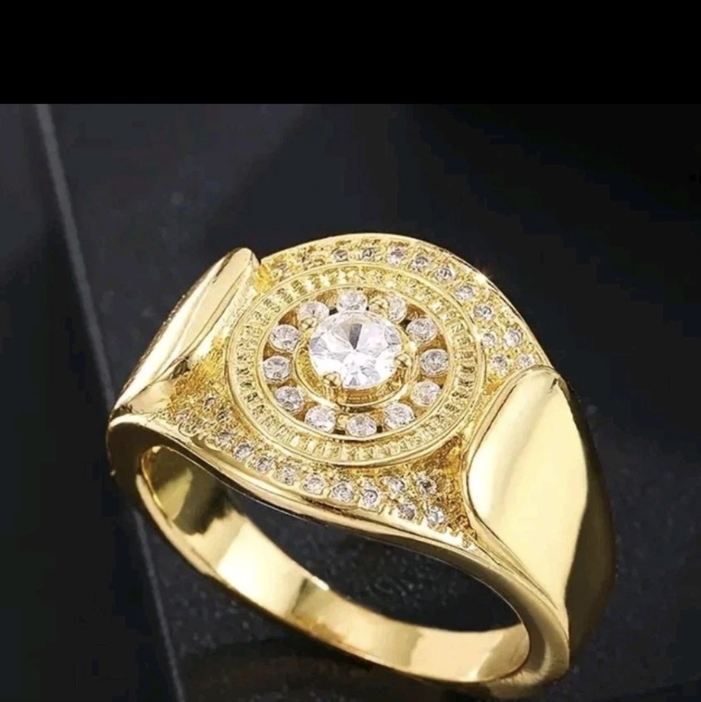 Men's 2Ct Round Cut Moissanite Prong Engagement Ring 14K Yellow Gold Plate Sz 11